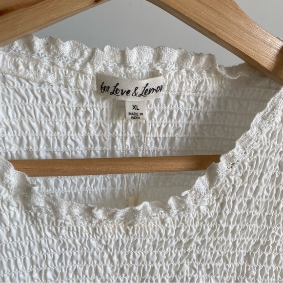 $249 NWT White For Love And Lemons “Sandy” Puff Sleeve Mini Dress Sz X-Large - Picture 5 of 13